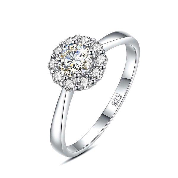 585 white gold moissanite ring woman 5mm round cut diamond test positive eternity wedding engagement jewelry with certificate, Black
585 white gold moissanite ring woman 5mm round cut diamond test positive eternity wedding engagement jewelry with certificate, Black