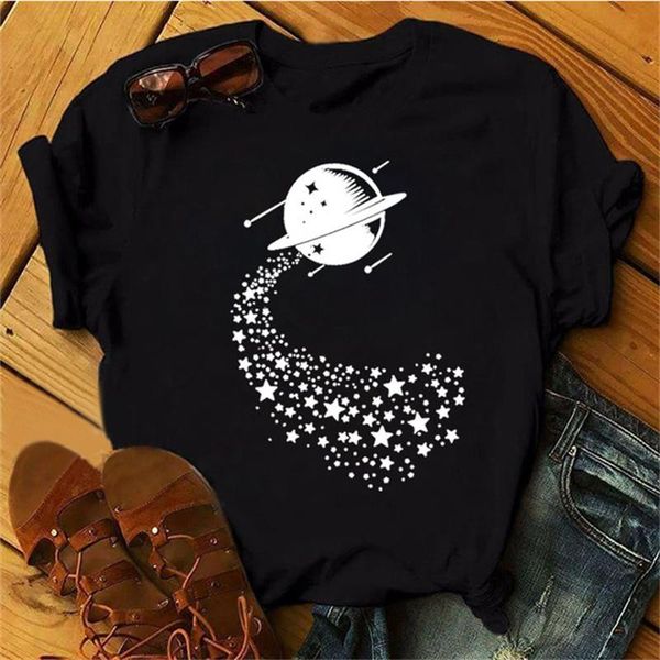 women's t-shirt maycaur funny moon star casual fashion print round neck tee, White
women's t-shirt maycaur funny moon star casual fashion print round neck tee, White