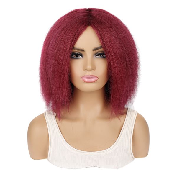 mixed real hairs wig headgear wine red fluffy explosive headgear short afro hair wigs, Black
mixed real hairs wig headgear wine red fluffy explosive headgear short afro hair wigs, Black
