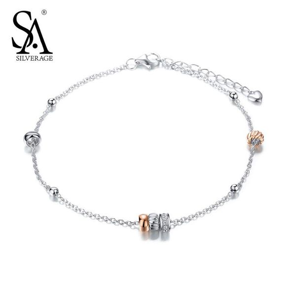 anklets sa silverage real 925 sterling silver rose gold color bead charm anklet bracele fashion jewelry birthday gift, Red;blue
anklets sa silverage real 925 sterling silver rose gold color bead charm anklet bracele fashion jewelry birthday gift, Red;blue