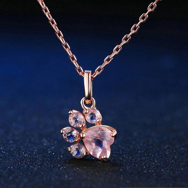 pendant necklaces style cute animal cat dog footprint crystal fashion lady pink cz charm birthday gifts, Silver
pendant necklaces style cute animal cat dog footprint crystal fashion lady pink cz charm birthday gifts, Silver