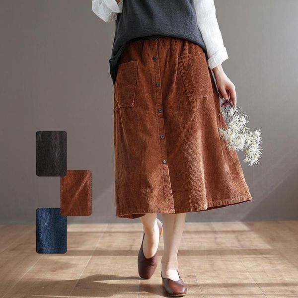 skirts pocket single breasted literary solid color corduroy a-line skirt saia mori girl, Black
skirts pocket single breasted literary solid color corduroy a-line skirt saia mori girl, Black