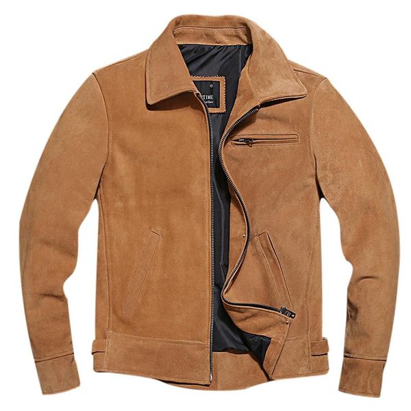 men's leather & faux 2021 yellow casual style genuine jacket men plus size 4xl real natural cow suede autumn slim fit short coat, Black
men's leather & faux 2021 yellow casual style genuine jacket men plus size 4xl real natural cow suede autumn slim fit short coat, Black