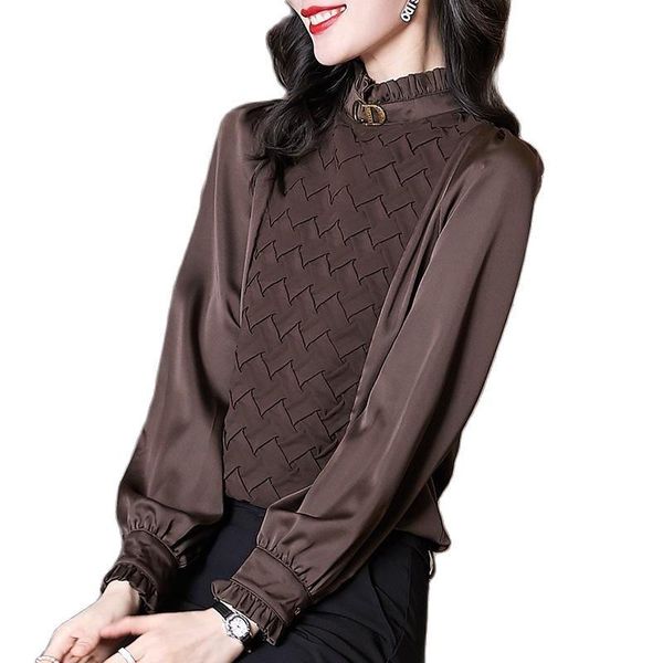 women's blouses & shirts spring 2021 foreign style half high neck shirt long sleeve base loose bubble chiffon blouse women, White
women's blouses & shirts spring 2021 foreign style half high neck shirt long sleeve base loose bubble chiffon blouse women, White