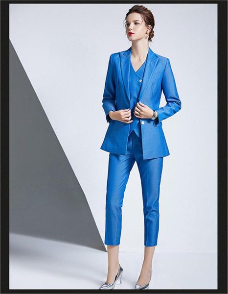 blue 3 pcs lady pantsuits women's autumn suit women blazer jacket & trousers vest for set custom made two piece pants, White
blue 3 pcs lady pantsuits women's autumn suit women blazer jacket & trousers vest for set custom made two piece pants, White