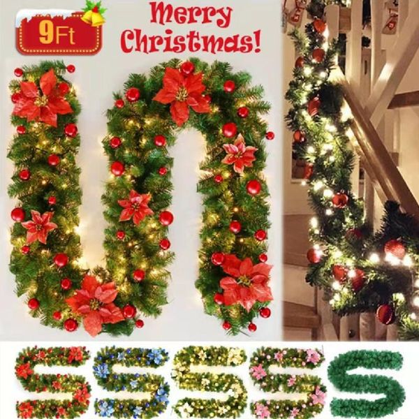 christmas decorations 2.7m garland rattan artificial flower plants with lights home indoor outdoor garden xmas year decors
christmas decorations 2.7m garland rattan artificial flower plants with lights home indoor outdoor garden xmas year decors
