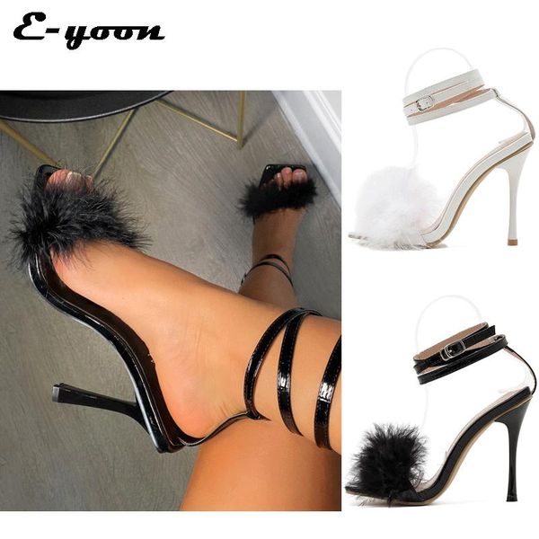 sandals fashion 2021 lace up women square toe thin heel cross tied party shoes high fur white size 35-42, Black
sandals fashion 2021 lace up women square toe thin heel cross tied party shoes high fur white size 35-42, Black