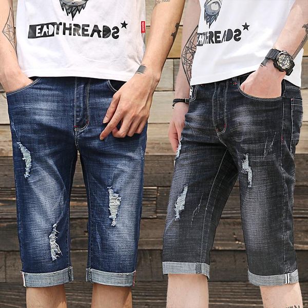 elastic hole five-point seven-point denim shorts male student thin section casual teen liangzi slim korean breeches men's, White;black
elastic hole five-point seven-point denim shorts male student thin section casual teen liangzi slim korean breeches men's, White;black