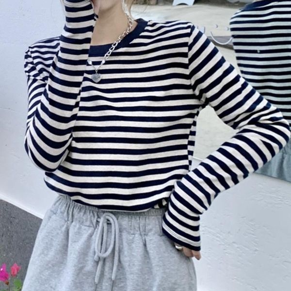 women's sweaters versatile chic t-shirt small early autumn women 2021 fashion ins stripe thin long sleeve inner bottom shirt, White;black
women's sweaters versatile chic t-shirt small early autumn women 2021 fashion ins stripe thin long sleeve inner bottom shirt, White;black