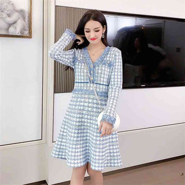 women's autumn dress korean version of the waist was thin a-line houndstooth long-sleeved knitted dresses gx272 210507, Black;gray
women's autumn dress korean version of the waist was thin a-line houndstooth long-sleeved knitted dresses gx272 210507, Black;gray