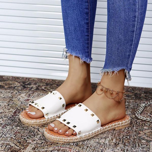 sandals ladies and slippers 2021 summer braided rope rivet one word flat beach casual women's shoes, Black
sandals ladies and slippers 2021 summer braided rope rivet one word flat beach casual women's shoes, Black