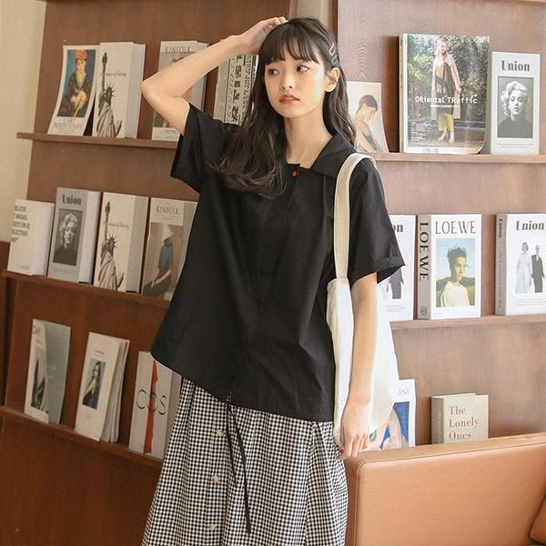women's blouses & shirts spring vintage solid shirt female oversize women shor t sleeve girls blouse summer plus size femme blusas, White
women's blouses & shirts spring vintage solid shirt female oversize women shor t sleeve girls blouse summer plus size femme blusas, White