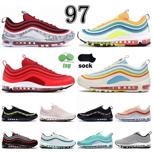 light colorway 97s mens womens running shoes authentic 97 women gym fire red londong summere of love pack teal tint jayson tatum sport sneak, White;red
light colorway 97s mens womens running shoes authentic 97 women gym fire red londong summere of love pack teal tint jayson tatum sport sneak, White;red