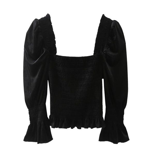 women's blouses & shirts yenkye fashion 2021 women vintage black elastic square neck long sleeve velvet blouse ladies autumn blusa, White
women's blouses & shirts yenkye fashion 2021 women vintage black elastic square neck long sleeve velvet blouse ladies autumn blusa, White