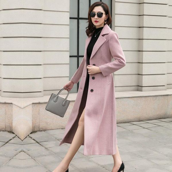women's wool & blends fairyshely vintage woolen coat 2021 women autumn winter large size female long section office lady belt elegant 4, Black
women's wool & blends fairyshely vintage woolen coat 2021 women autumn winter large size female long section office lady belt elegant 4, Black