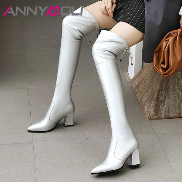boots annymoli high heel over the woman block thigh pointed toe shoes lace up female long silver black 43
boots annymoli high heel over the woman block thigh pointed toe shoes lace up female long silver black 43