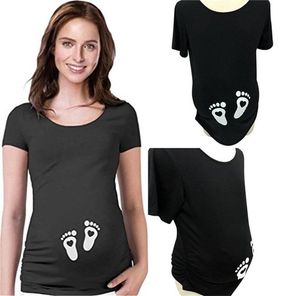 maternity & tees summer short sleeve pregnant t-shirts women pregnancy clothes baby t shirt footprint printing shirts, White
maternity & tees summer short sleeve pregnant t-shirts women pregnancy clothes baby t shirt footprint printing shirts, White