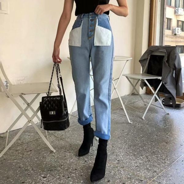 women's jeans shengpalae 2021 korean fashion loose stitching pockets summer patchwork color high waist women denim pants fm67205s, Blue
women's jeans shengpalae 2021 korean fashion loose stitching pockets summer patchwork color high waist women denim pants fm67205s, Blue