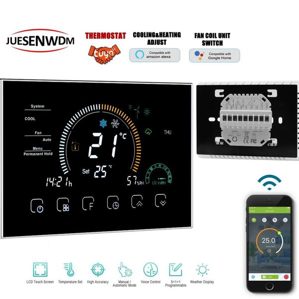 smart home control eu 4.8 inch large colorful screen wall mount wifi thermostat for fan coil unit cooling heating bridge tuya device
smart home control eu 4.8 inch large colorful screen wall mount wifi thermostat for fan coil unit cooling heating bridge tuya device