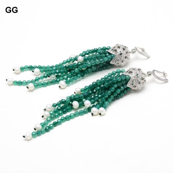dangle & chandelier guaiguai jewelry natural white pearl green faceted round agates cz pave earrings cute for women, Silver
dangle & chandelier guaiguai jewelry natural white pearl green faceted round agates cz pave earrings cute for women, Silver
