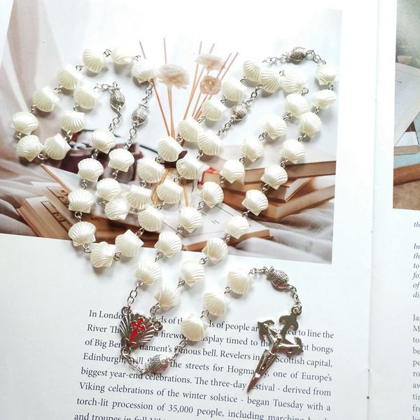 plastic shell cross rosary necklace the rosaries for men women strand religious jewelry, Silver
plastic shell cross rosary necklace the rosaries for men women strand religious jewelry, Silver