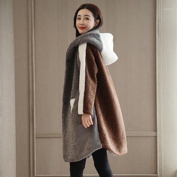 women's wool & blends color spliced thick woolen women winter coat mid-length covered button suit collar hooded wide-waisted fashion, Black
women's wool & blends color spliced thick woolen women winter coat mid-length covered button suit collar hooded wide-waisted fashion, Black