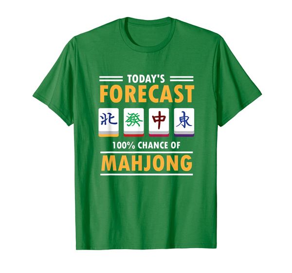 mah jong forecast 100% chance of mahjong t-shirt, White;black