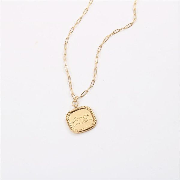 trendy oval chain titanium steel square letter pendant necklace simple sweater female clavicle jewelry 2021 necklaces, Silver
trendy oval chain titanium steel square letter pendant necklace simple sweater female clavicle jewelry 2021 necklaces, Silver