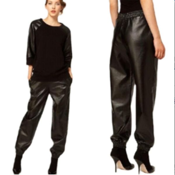 women's pants & capris plus size spring-autumn black pu leather loose trousers elastic waist dproof wind and oil slim straight-leg, Black;white
women's pants & capris plus size spring-autumn black pu leather loose trousers elastic waist dproof wind and oil slim straight-leg, Black;white