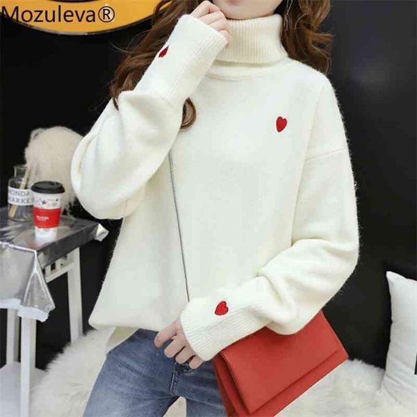 bornladies autumn winter long sleeve warm knitted pullover turtleneck female oversize thick sweater printed heart 210416, White;black
bornladies autumn winter long sleeve warm knitted pullover turtleneck female oversize thick sweater printed heart 210416, White;black