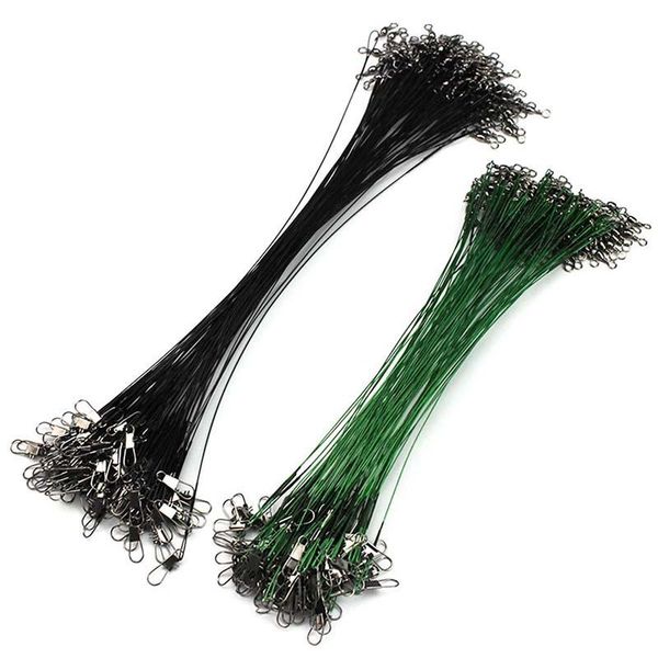 braid line 50/100pcs anti bite front fishing steel wire leader with swivel core leash accessories 15/20/25/30cm
braid line 50/100pcs anti bite front fishing steel wire leader with swivel core leash accessories 15/20/25/30cm