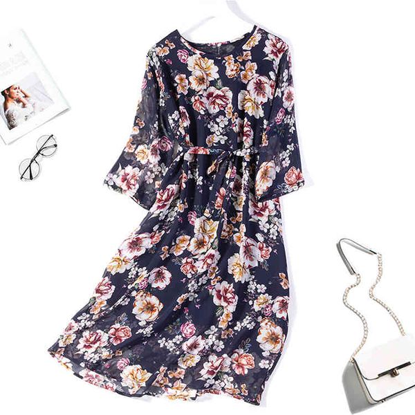 dress women's 100% pure silk long dress 2-layers navy floral printed crew neck half sleeve with belt l xl jn367, Black;gray
dress women's 100% pure silk long dress 2-layers navy floral printed crew neck half sleeve with belt l xl jn367, Black;gray