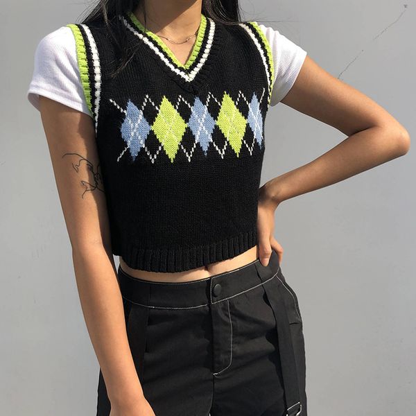 women's sweaters woman short tank plaid vest streetwear tight knitted t-shirt tee tees fashion summer, White;black
women's sweaters woman short tank plaid vest streetwear tight knitted t-shirt tee tees fashion summer, White;black
