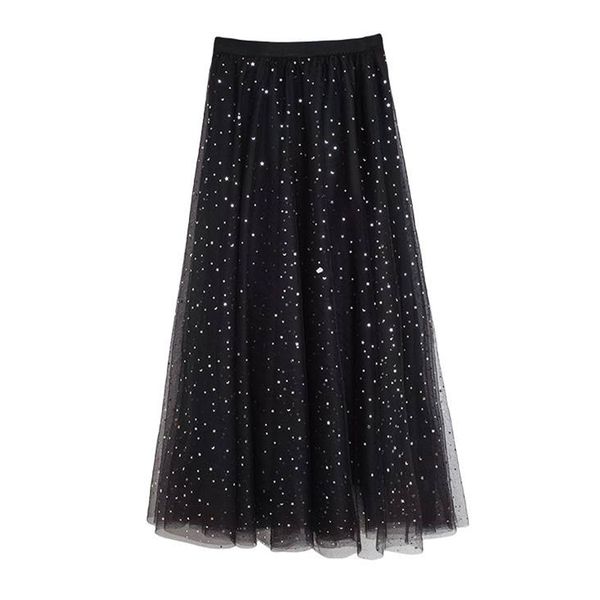 black white star polka dot stamping mesh mid-calf skirt empire summer casual s0133 210514
black white star polka dot stamping mesh mid-calf skirt empire summer casual s0133 210514