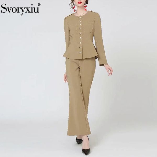 women's two piece pants svoryxiu runway autumn khaki office lady suits women's fashion long sleeve single-breasted jackets + sets, White
women's two piece pants svoryxiu runway autumn khaki office lady suits women's fashion long sleeve single-breasted jackets + sets, White