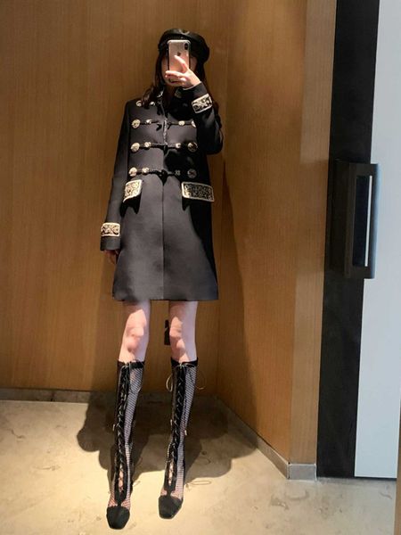 vintage navy style women outerwear fall winter embroidery stand collar black trench windbreaker jacket long coat, Tan;black
vintage navy style women outerwear fall winter embroidery stand collar black trench windbreaker jacket long coat, Tan;black