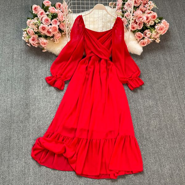 red/white long dress women beach holiday vestidos elegant v-neck puff sleeve high waist bandage robe spring summer 2021swimwear bathing, Black;gray
red/white long dress women beach holiday vestidos elegant v-neck puff sleeve high waist bandage robe spring summer 2021swimwear bathing, Black;gray