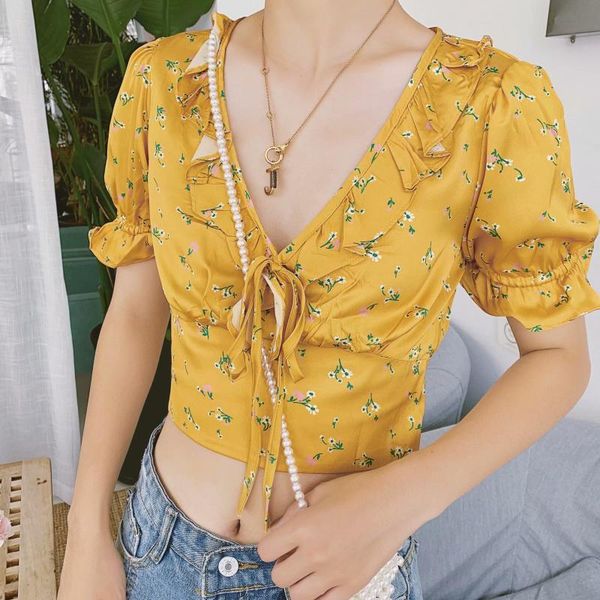 women's blouses & shirts blusas mujer de moda 2021 summer style short v-neck ruffled lace-up floral shirt female blouse women, White
women's blouses & shirts blusas mujer de moda 2021 summer style short v-neck ruffled lace-up floral shirt female blouse women, White
