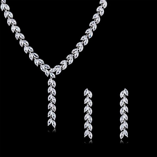earrings & necklace fashion crystal cz zircon dangle bridal wedding earring sets for women party prom jewelry accessories cn10102, Silver
earrings & necklace fashion crystal cz zircon dangle bridal wedding earring sets for women party prom jewelry accessories cn10102, Silver