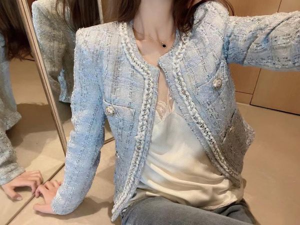 women's jackets 2021 autumn fashion women luxury blue tweed jacket coat for laies overcoat clothes gdnz 10.10, Black;brown
women's jackets 2021 autumn fashion women luxury blue tweed jacket coat for laies overcoat clothes gdnz 10.10, Black;brown