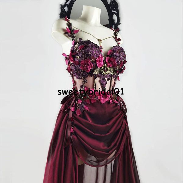 fantasy mystical couture prom dress red flowers short spaghetti straps illusion godness dresses evening party gowns, Black
fantasy mystical couture prom dress red flowers short spaghetti straps illusion godness dresses evening party gowns, Black