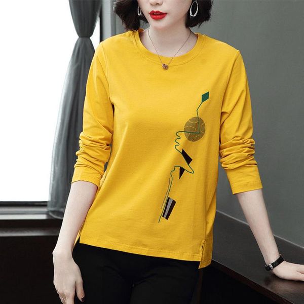 women's t-shirt tee shirt oversize easy long sleeve fall clothes autumn and winter cotton material tees women pulovers jersey, White
women's t-shirt tee shirt oversize easy long sleeve fall clothes autumn and winter cotton material tees women pulovers jersey, White