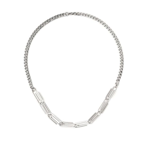 chokers stainless steel paper clip necklace for women and men stitching clavicle chain street hip hop jewelry, Golden;silver
chokers stainless steel paper clip necklace for women and men stitching clavicle chain street hip hop jewelry, Golden;silver