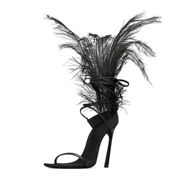 black feather sandals for women ostrich hair decor thin high heels dance shoes ladies fur party zapatos de mujer
black feather sandals for women ostrich hair decor thin high heels dance shoes ladies fur party zapatos de mujer