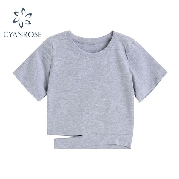 high waist split crop tees women crewneck short sleeve summer streetwear basic t shirt gray&black korean e-girl 210515, White
high waist split crop tees women crewneck short sleeve summer streetwear basic t shirt gray&black korean e-girl 210515, White