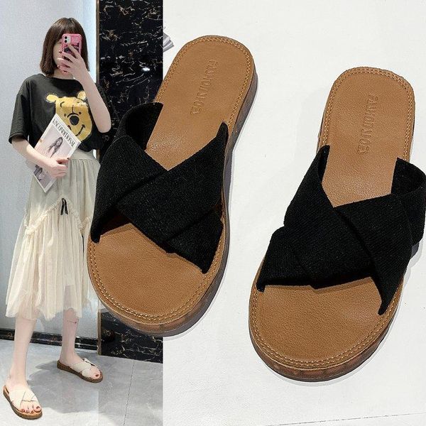 summer women slippers platform casual peep toe outside solid female elegant comfortable ladies shoes zapatos sandals, Black
summer women slippers platform casual peep toe outside solid female elegant comfortable ladies shoes zapatos sandals, Black
