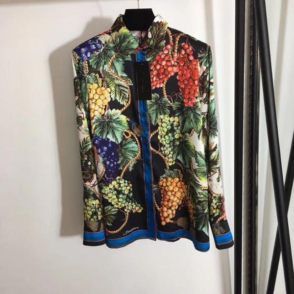 11.19 high end luxury women autumn and spring grape print long-sleeved elegant fashion silk shirts women's blouses &, White
11.19 high end luxury women autumn and spring grape print long-sleeved elegant fashion silk shirts women's blouses &, White