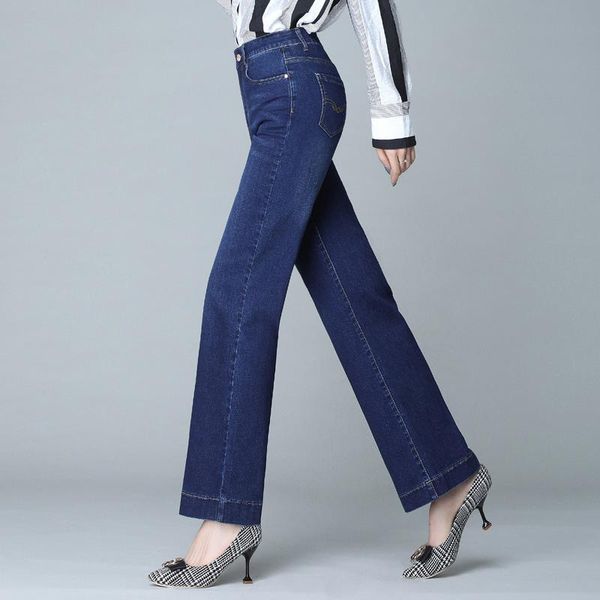 women's autumn and winter high waist wide leg jeans fashion plus fertilizer to increase loose casual trousers, Blue
women's autumn and winter high waist wide leg jeans fashion plus fertilizer to increase loose casual trousers, Blue