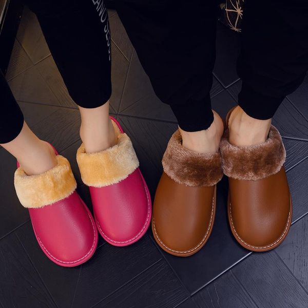 slippers 2021 women waterproof pu leather home winter indoor warm faux fur plush house slides outdoor cotton shoes, Black
slippers 2021 women waterproof pu leather home winter indoor warm faux fur plush house slides outdoor cotton shoes, Black