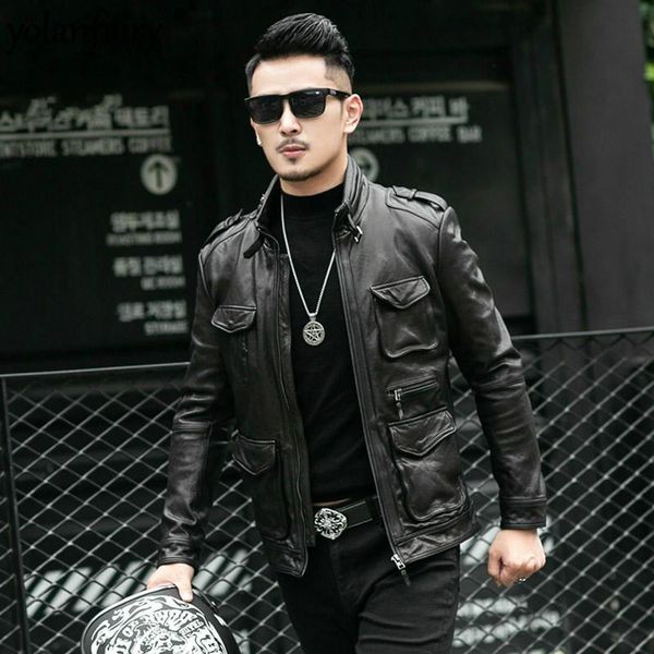 men's leather & faux 2021 genuine jacket men real sheepskin mens motorcycle coat spring autumn chaqueta cuero hombre jm-zms001, Black
men's leather & faux 2021 genuine jacket men real sheepskin mens motorcycle coat spring autumn chaqueta cuero hombre jm-zms001, Black
